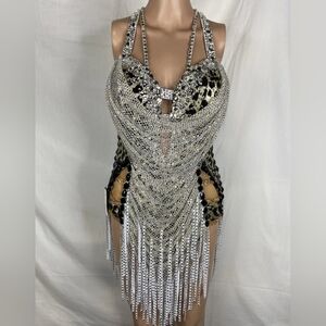 Everything Ballroom Silver and Black Rhythm/Latin Ballroom Dress
